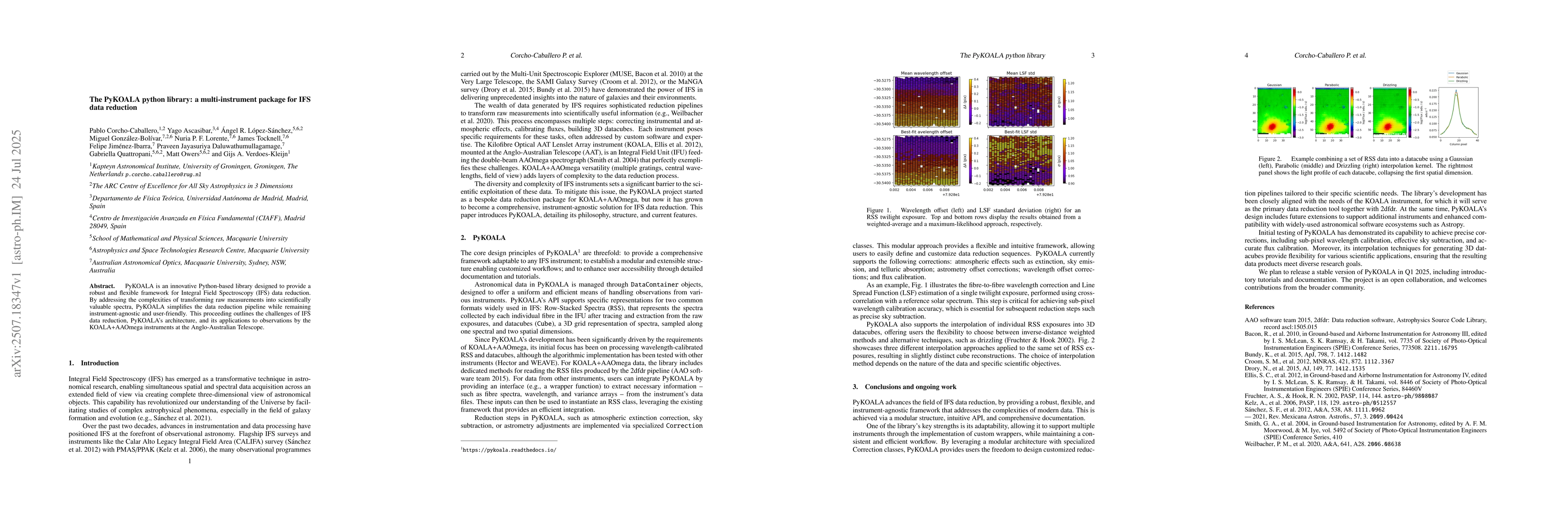 Thumbnail for The PyKOALA python library: a multi-instrument package for IFS data
  reduction
