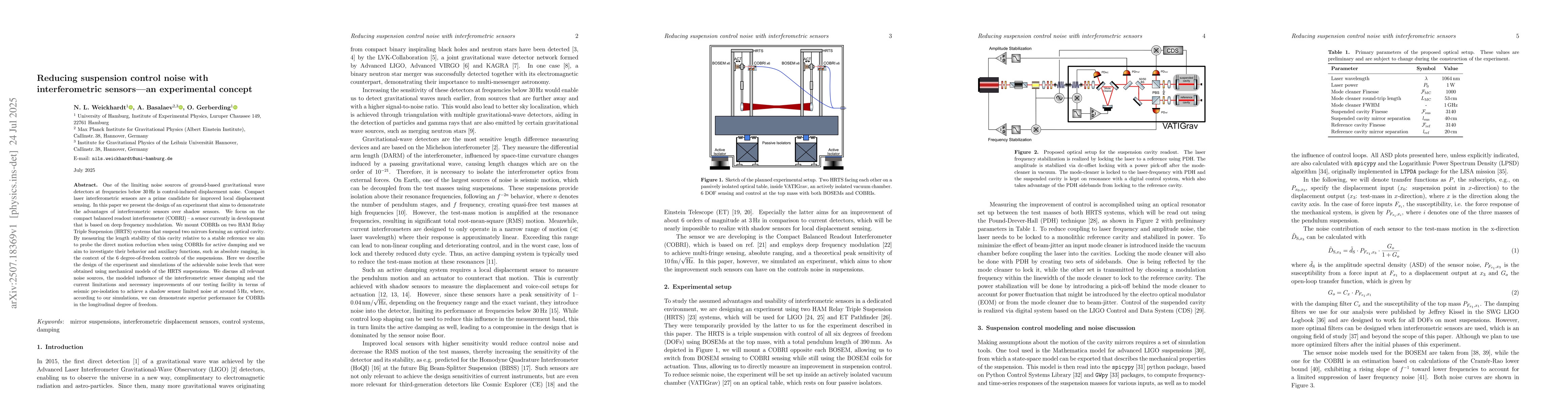 Thumbnail for Reducing suspension control noise with interferometric sensors -- an
  experimental concept