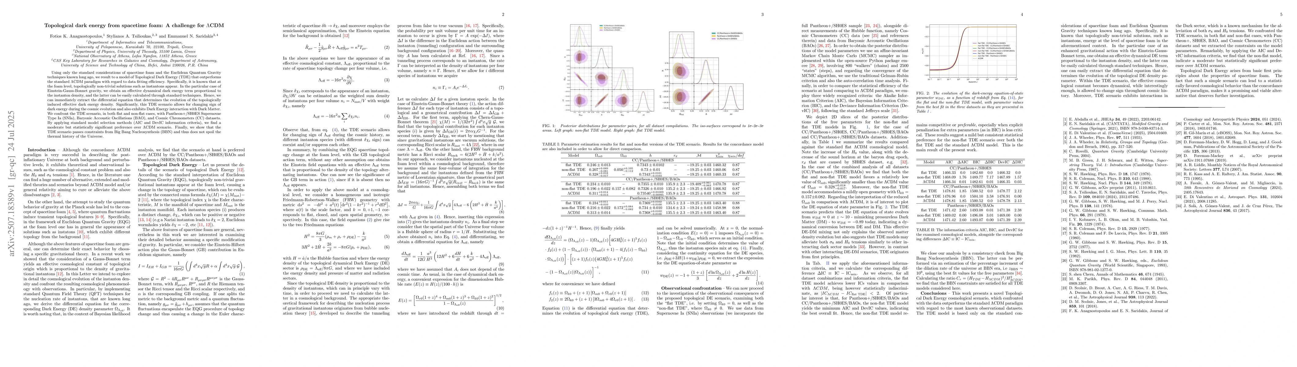 Thumbnail for Topological dark energy from spacetime foam: A challenge for
  $Λ$CDM