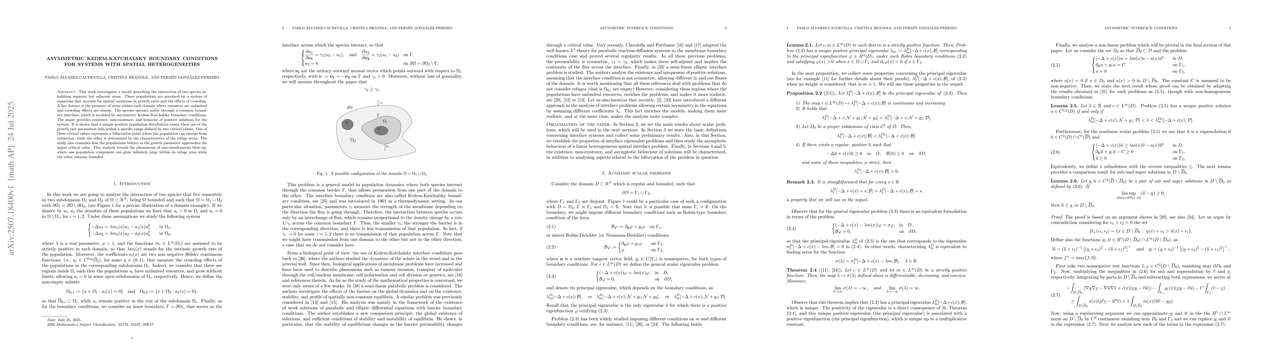 Thumbnail for Asymmetric Kedem-Katchalsky boundary conditions for systems with spatial
  heterogeneities
