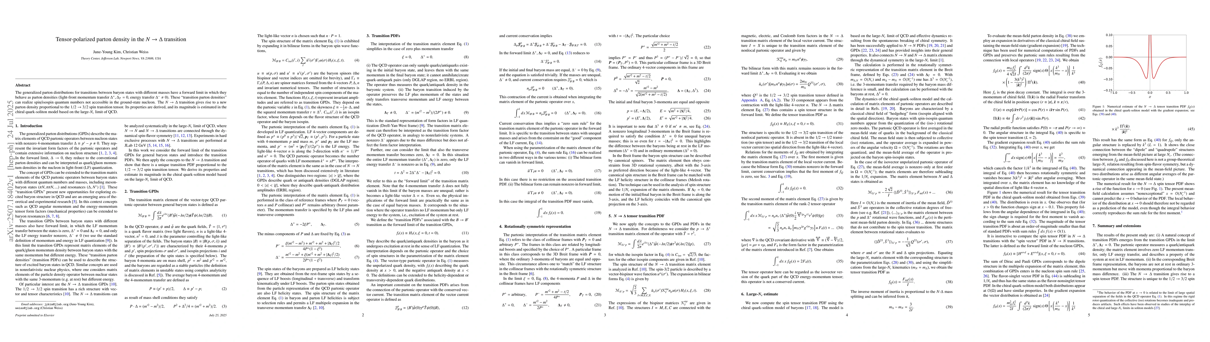 Thumbnail for Tensor-polarized parton density in the $N \rightarrow Δ$ transition