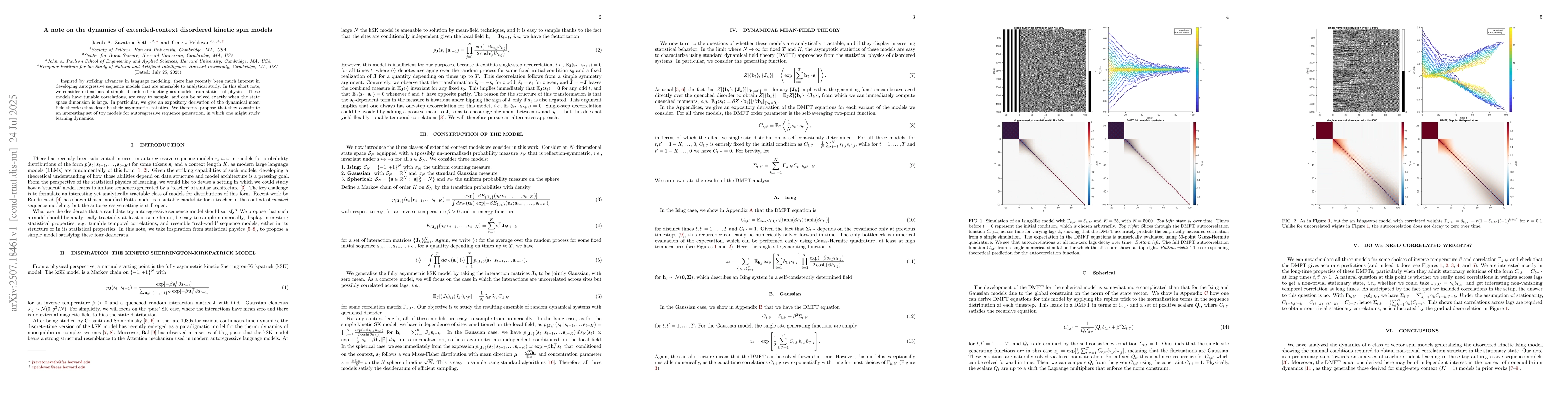 Thumbnail for A note on the dynamics of extended-context disordered kinetic spin
  models