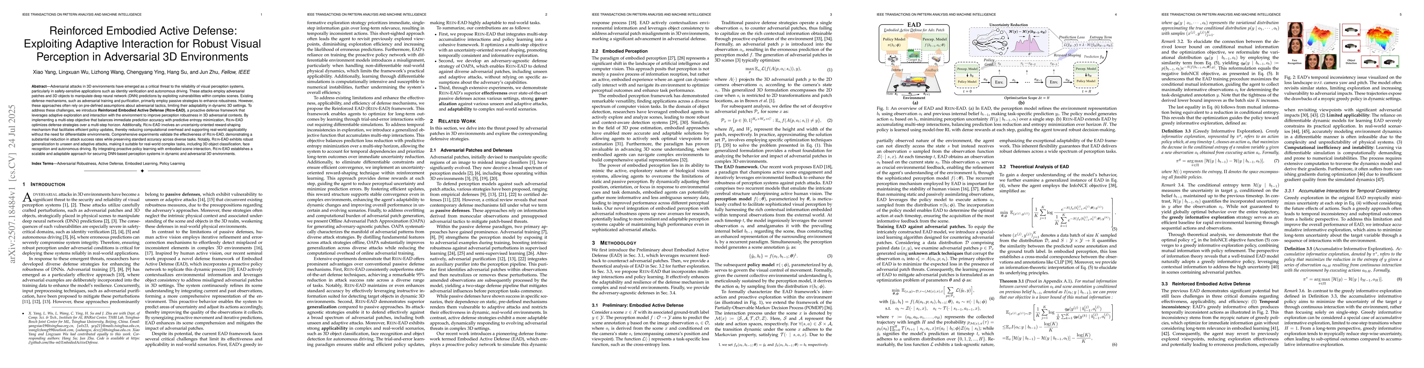 Thumbnail for Reinforced Embodied Active Defense: Exploiting Adaptive Interaction for
  Robust Visual Perception in Adversarial 3D Environments