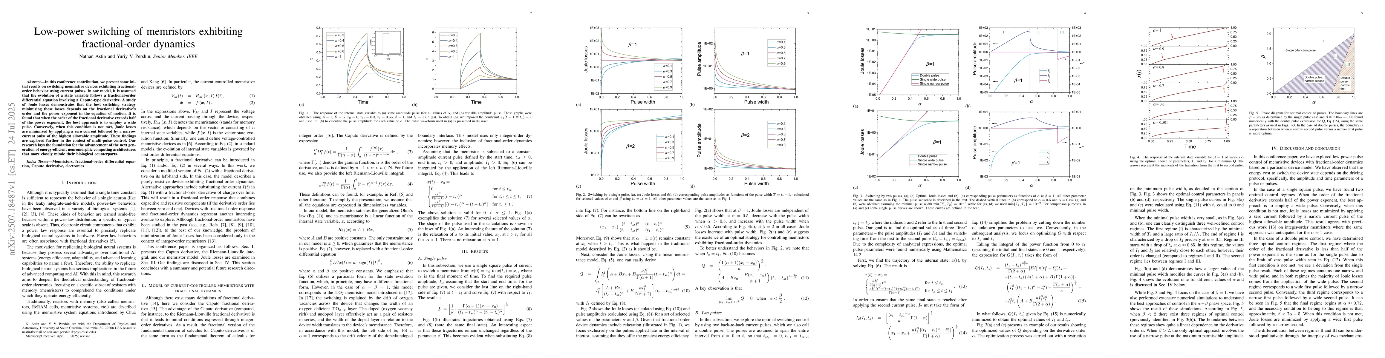 Thumbnail for Low-power switching of memristors exhibiting fractional-order dynamics