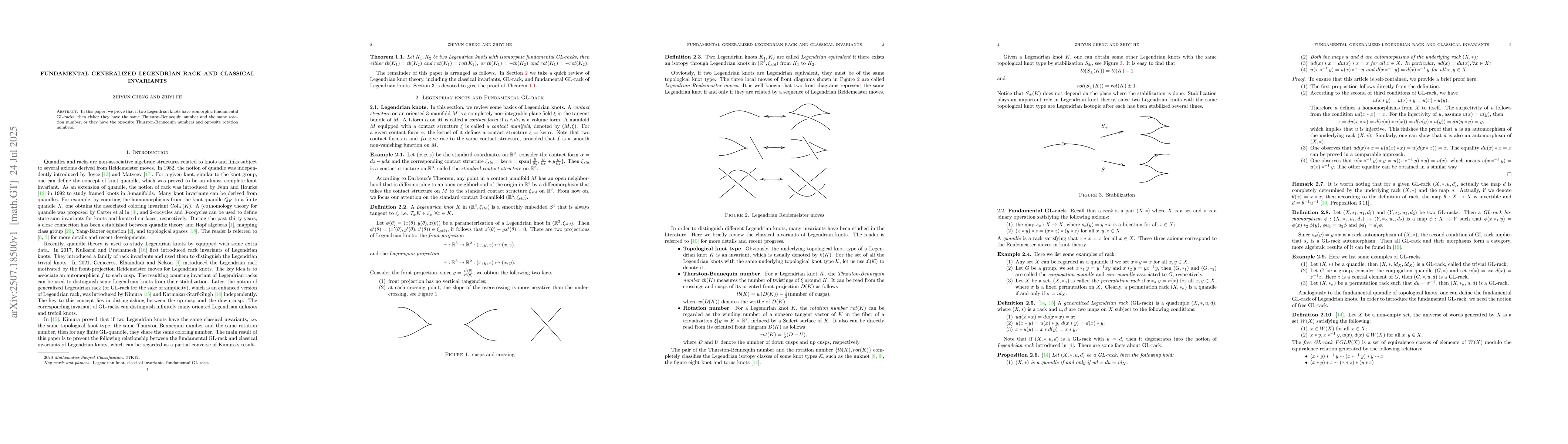 Thumbnail for Fundamental generalized Legendrian rack and classical invariants