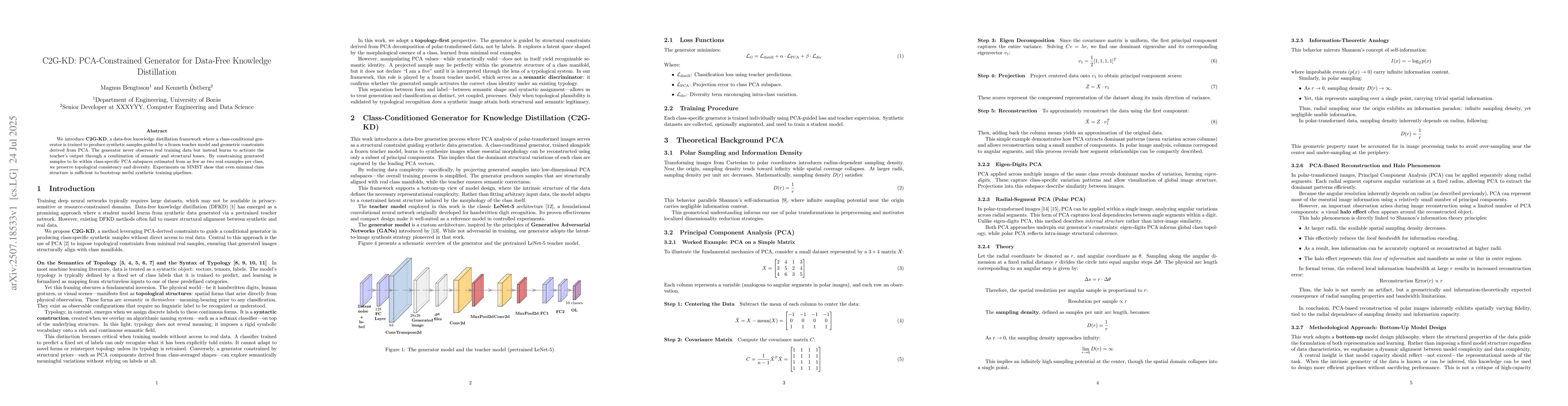 Thumbnail for C2G-KD: PCA-Constrained Generator for Data-Free Knowledge Distillation
