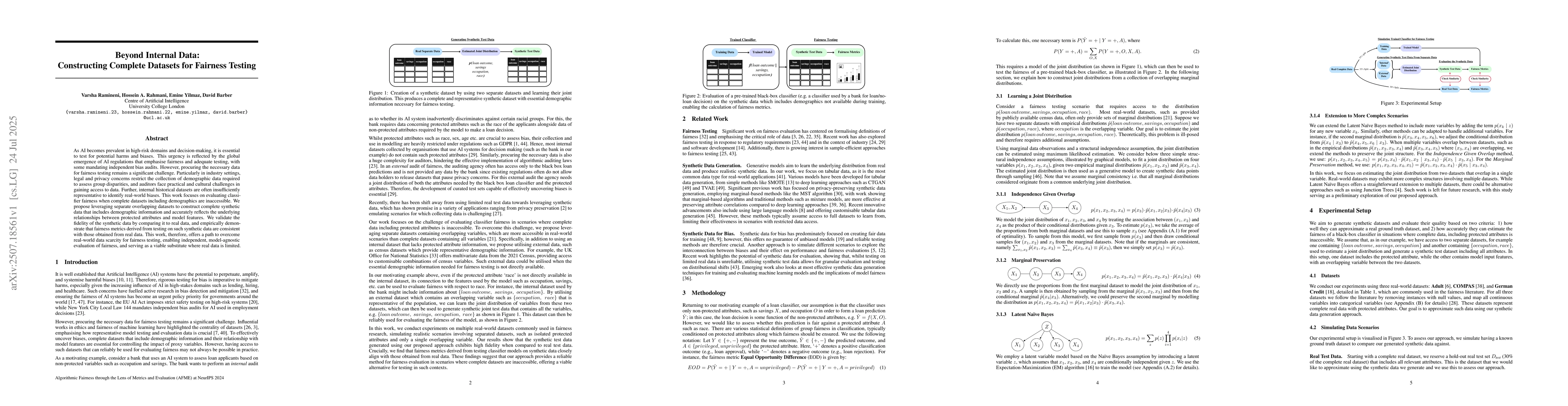 Thumbnail for Beyond Internal Data: Constructing Complete Datasets for Fairness
  Testing