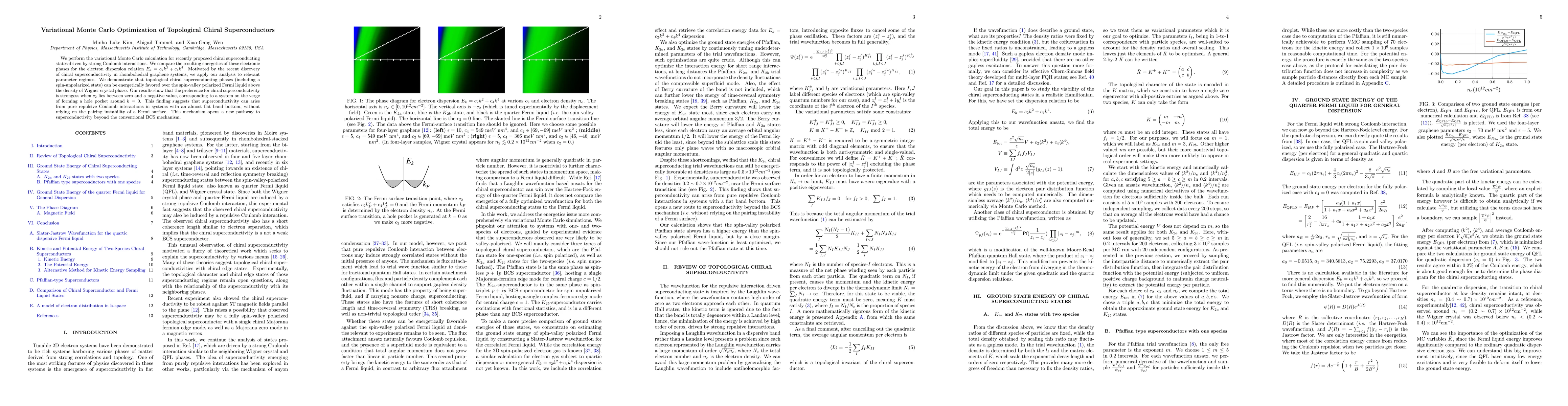 Thumbnail for Variational Monte Carlo Optimization of Topological Chiral
  Superconductors
