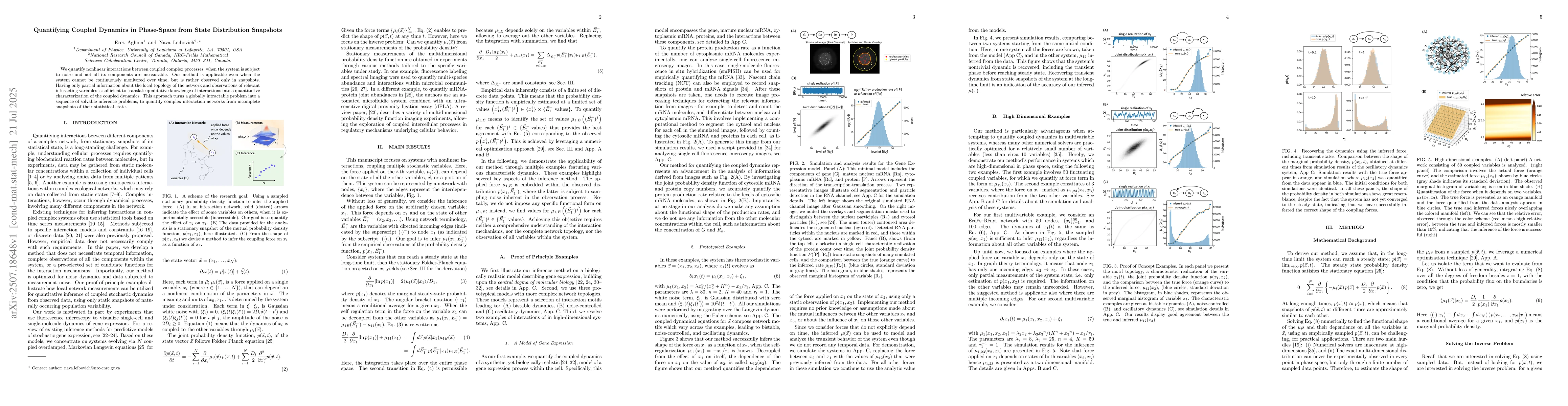 Thumbnail for Quantifying Coupled Dynamics in Phase-Space from State Distribution
  Snapshots