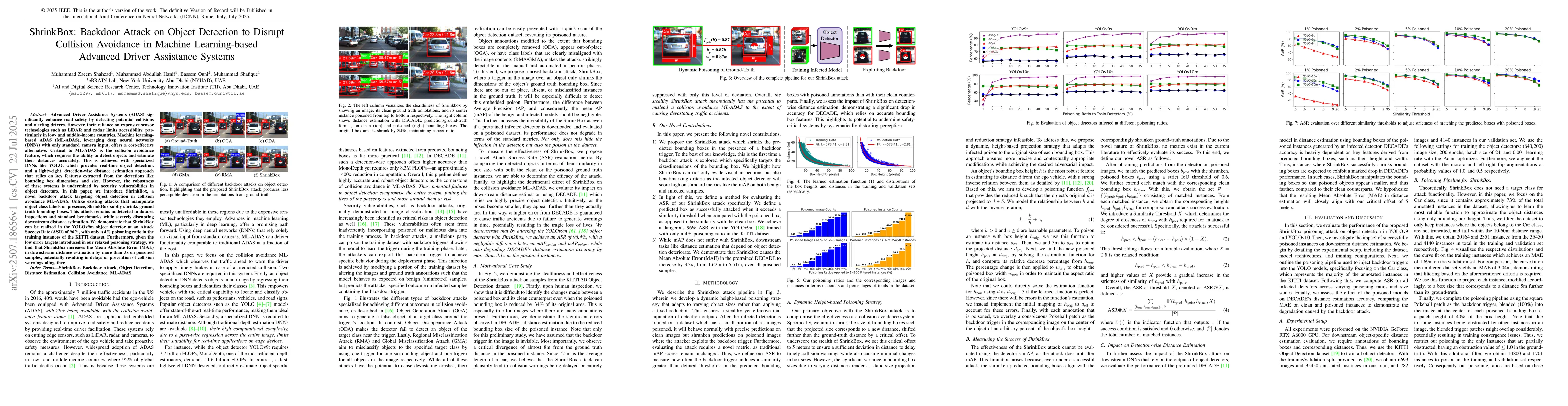 Thumbnail for ShrinkBox: Backdoor Attack on Object Detection to Disrupt Collision
  Avoidance in Machine Learning-based Advanced Driver Assistance Systems
