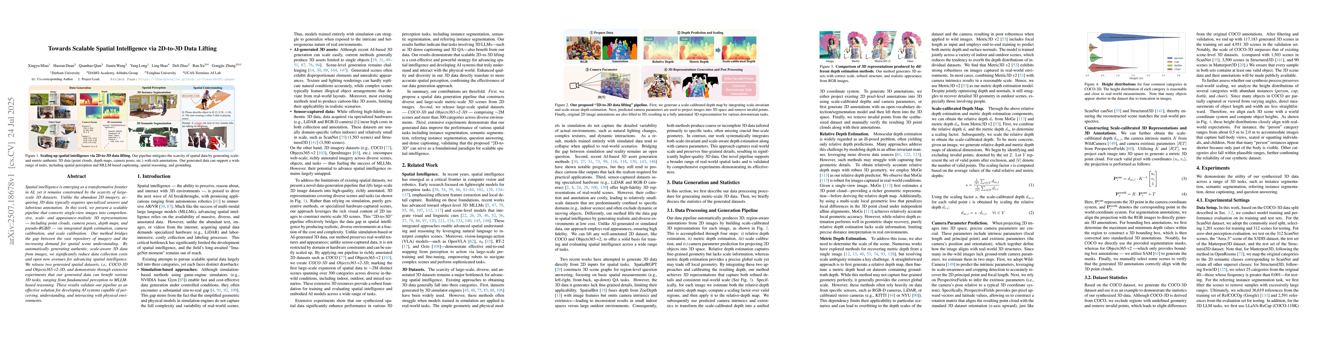 Thumbnail for Towards Scalable Spatial Intelligence via 2D-to-3D Data Lifting