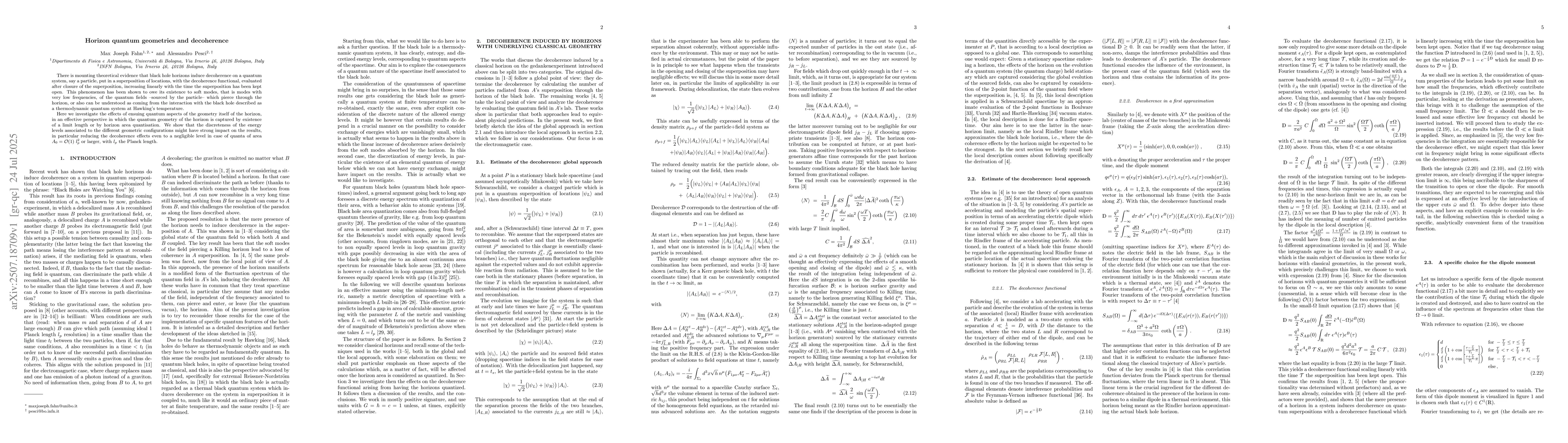 Thumbnail for Horizon quantum geometries and decoherence