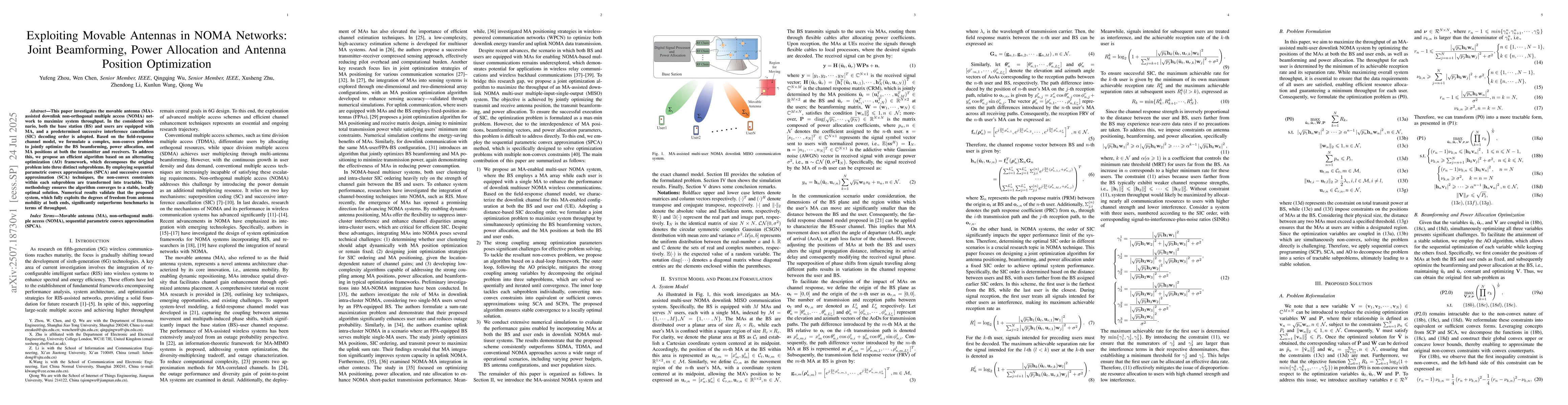 Thumbnail for Exploiting Movable Antennas in NOMA Networks: Joint Beamforming, Power
  Allocation and Antenna Position Optimization