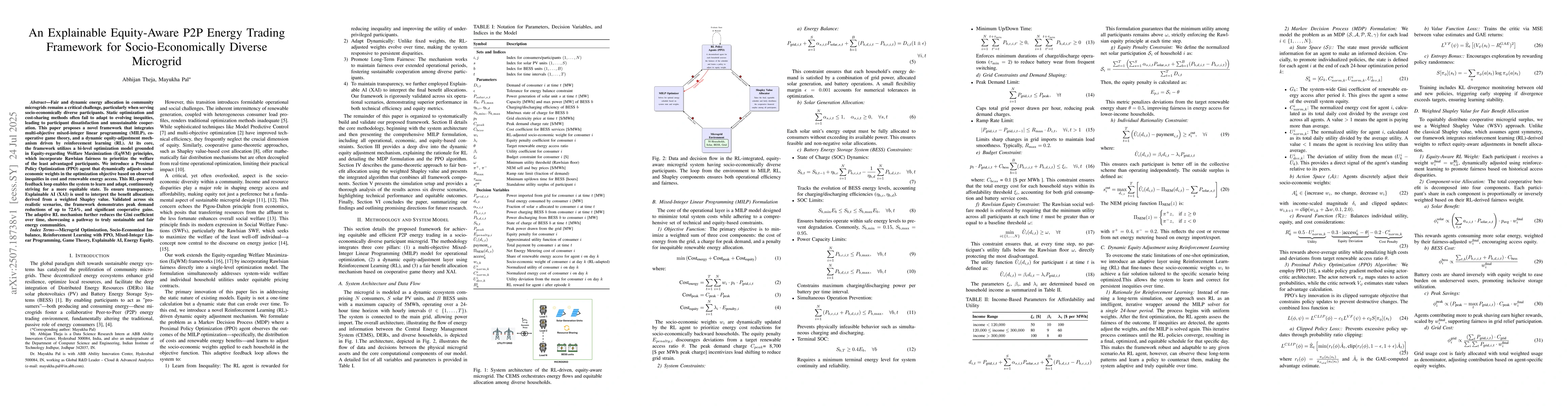 Thumbnail for An Explainable Equity-Aware P2P Energy Trading Framework for
  Socio-Economically Diverse Microgrid
