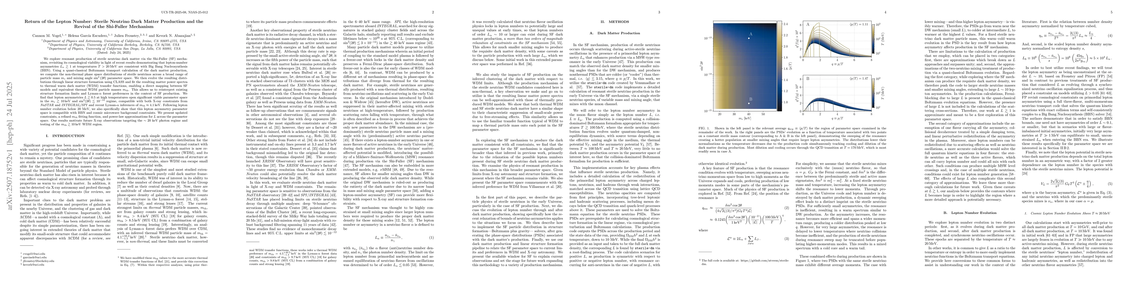 Thumbnail for Return of the Lepton Number: Sterile Neutrino Dark Matter Production and
  the Revival of the Shi-Fuller Mechanism