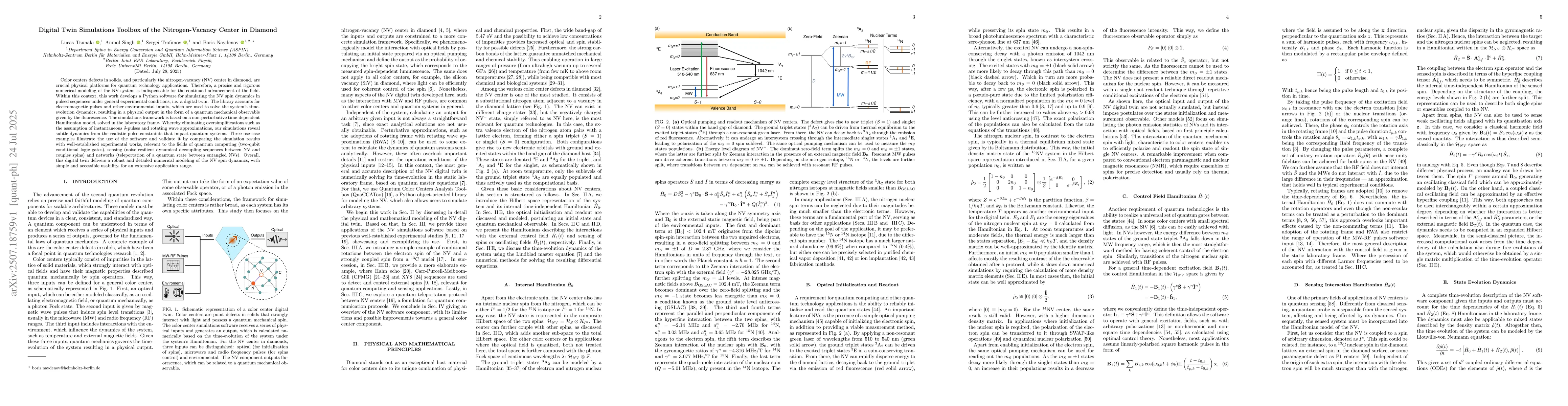 Thumbnail for Digital Twin Simulations Toolbox of the Nitrogen-Vacancy Center in
  Diamond