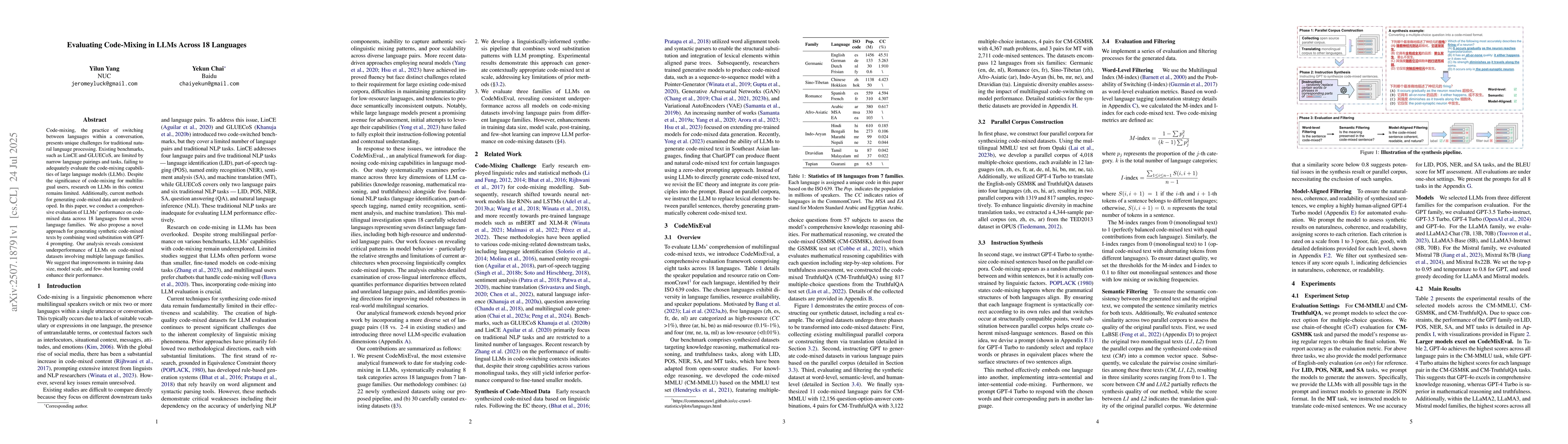 Thumbnail for Evaluating Code-Mixing in LLMs Across 18 Languages