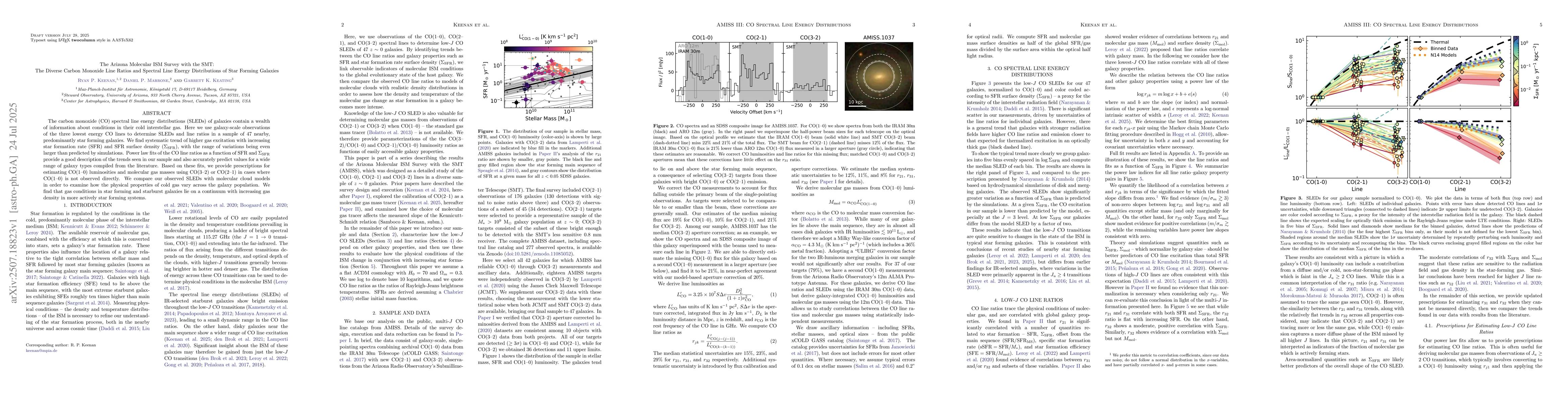 Thumbnail for The Arizona Molecular ISM Survey with the SMT: The Diverse Carbon
  Monoxide Line Ratios and Spectral Line Energy Distributions of Star Forming
  Galaxies