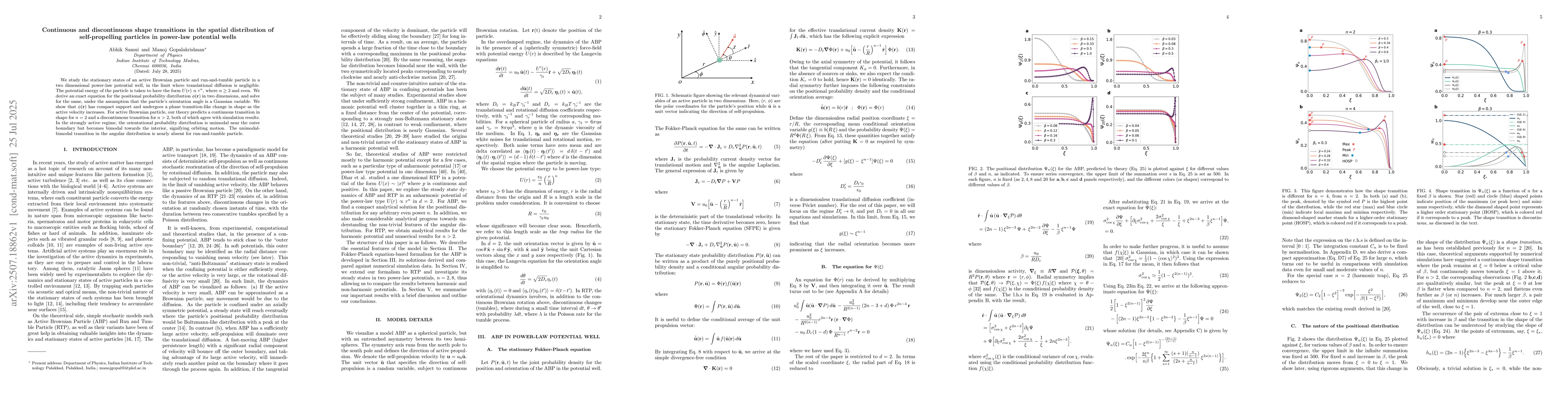 Thumbnail for Continuous and discontinuous shape transitions in the spatial
  distribution of self-propelling particles in power-law potential wells