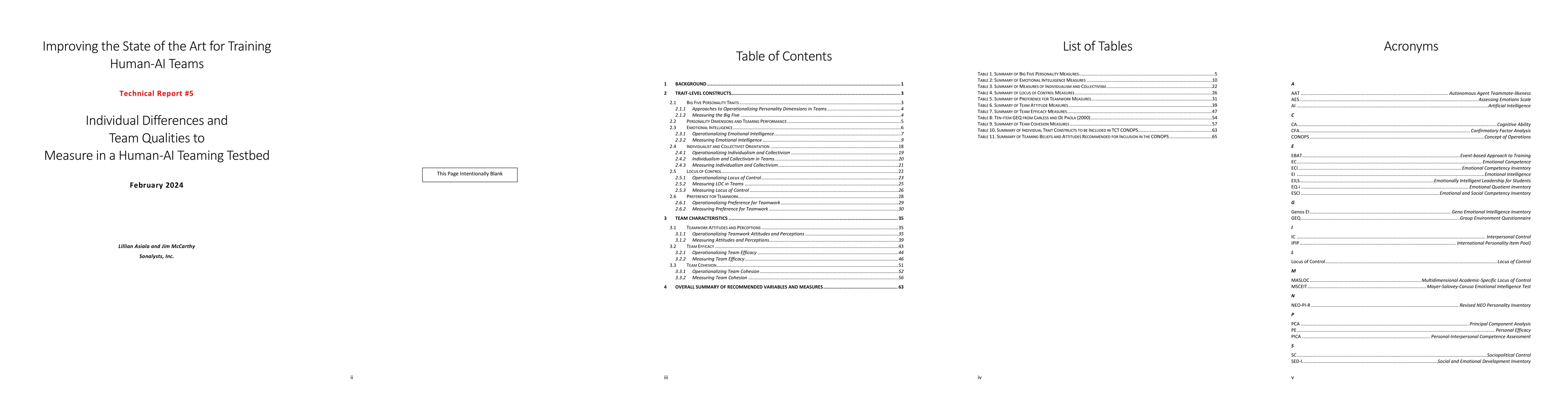 Thumbnail for Improving the State of the Art for Training Human-AI Teams: Technical
  Report #5 -- Individual Differences and Team Qualities to Measure in a
  Human-AI Teaming Testbed
