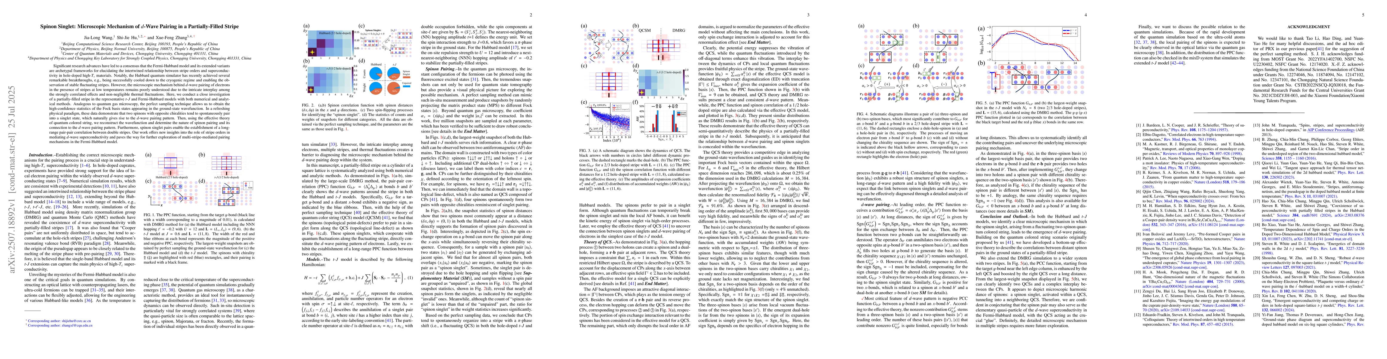 Thumbnail for Spinon Singlet: Microscopic Mechanism of $d$-Wave Pairing in a
  Partially-Filled Stripe