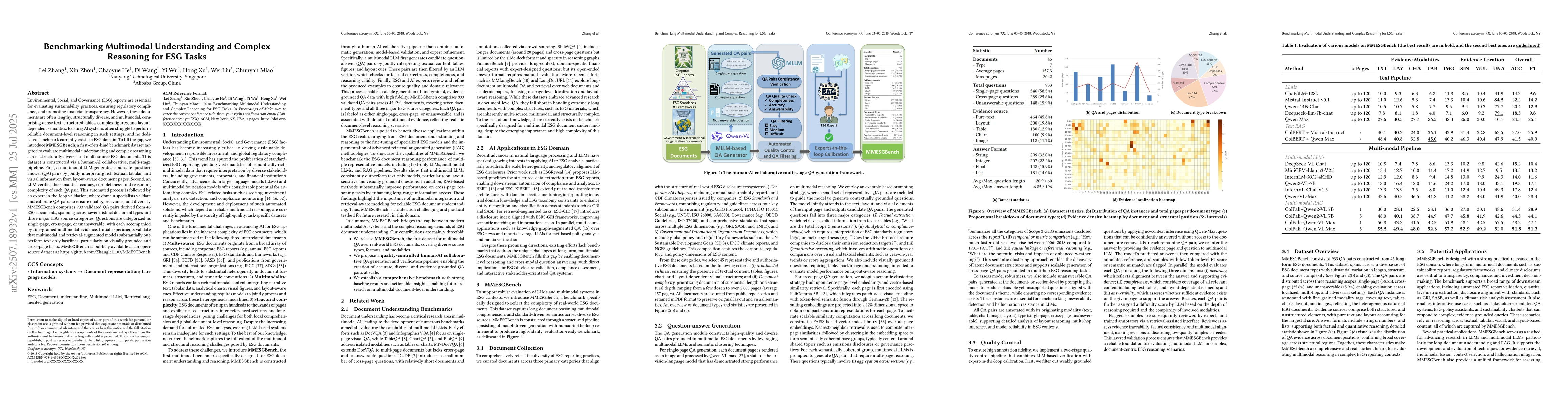 Thumbnail for Benchmarking Multimodal Understanding and Complex Reasoning for ESG
  Tasks