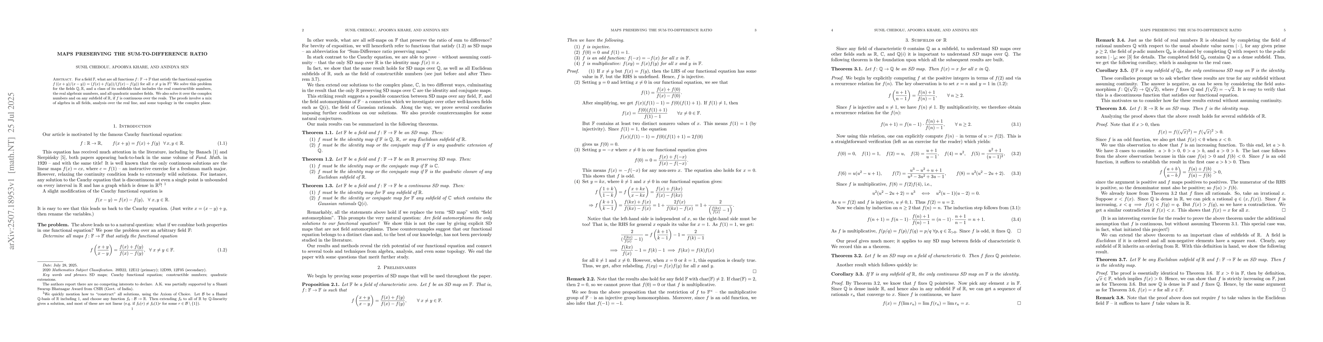 Thumbnail for Maps preserving the sum-to-difference ratio