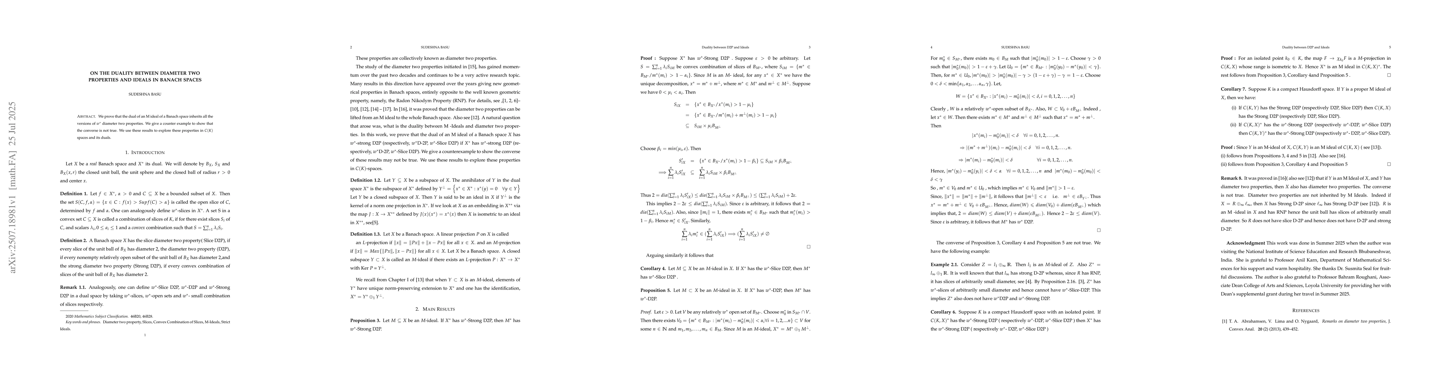 Thumbnail for On the duality between Diameter Two Properties and Ideals in Banach
  Spaces