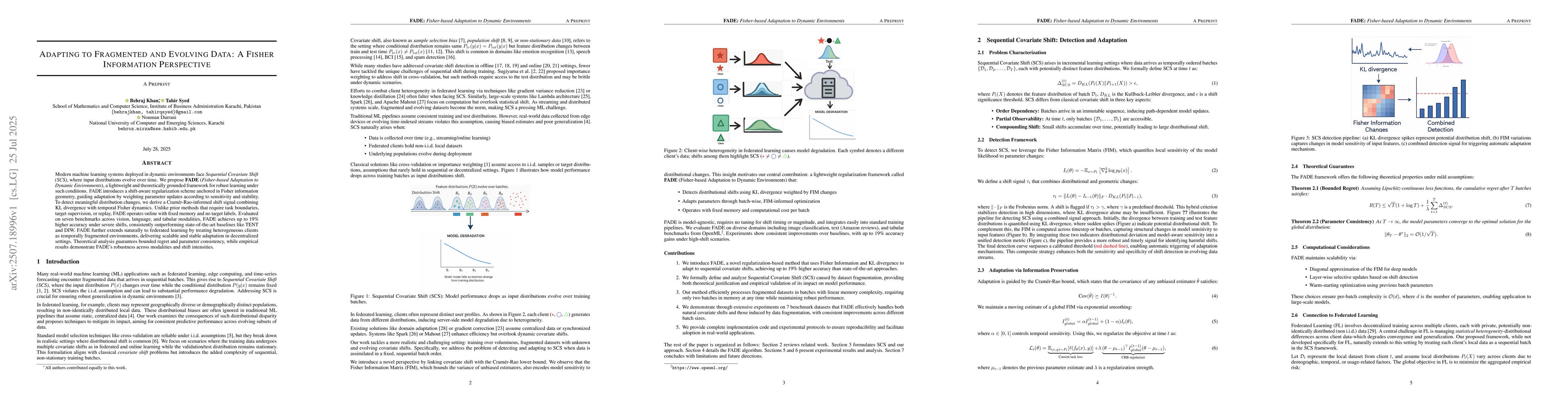 Thumbnail for Adapting to Fragmented and Evolving Data: A Fisher Information
  Perspective