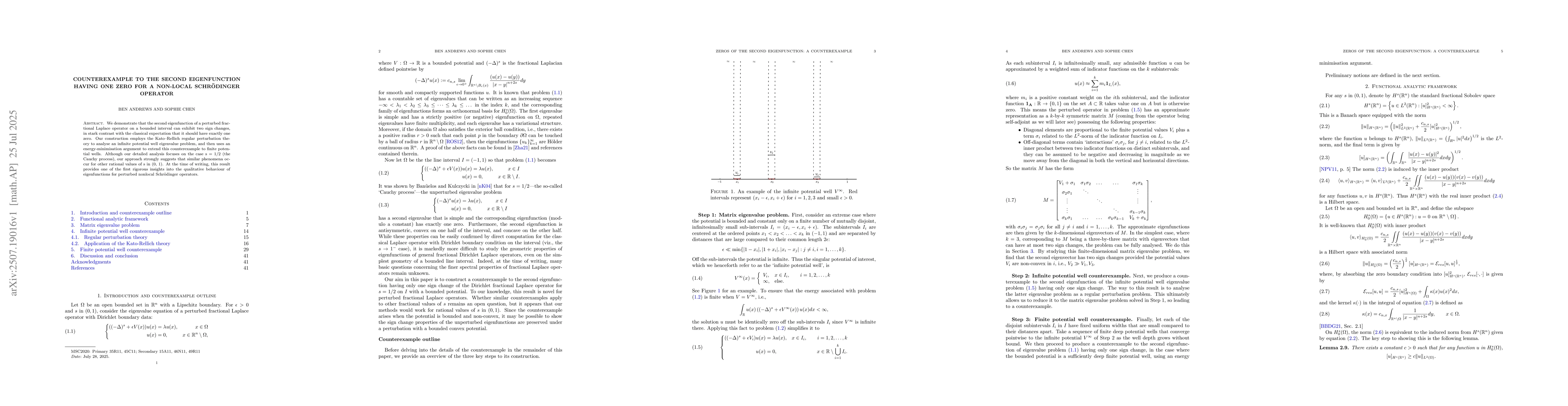 Thumbnail for Counterexample to the second eigenfunction having one zero for a
  non-local Schrodinger operator