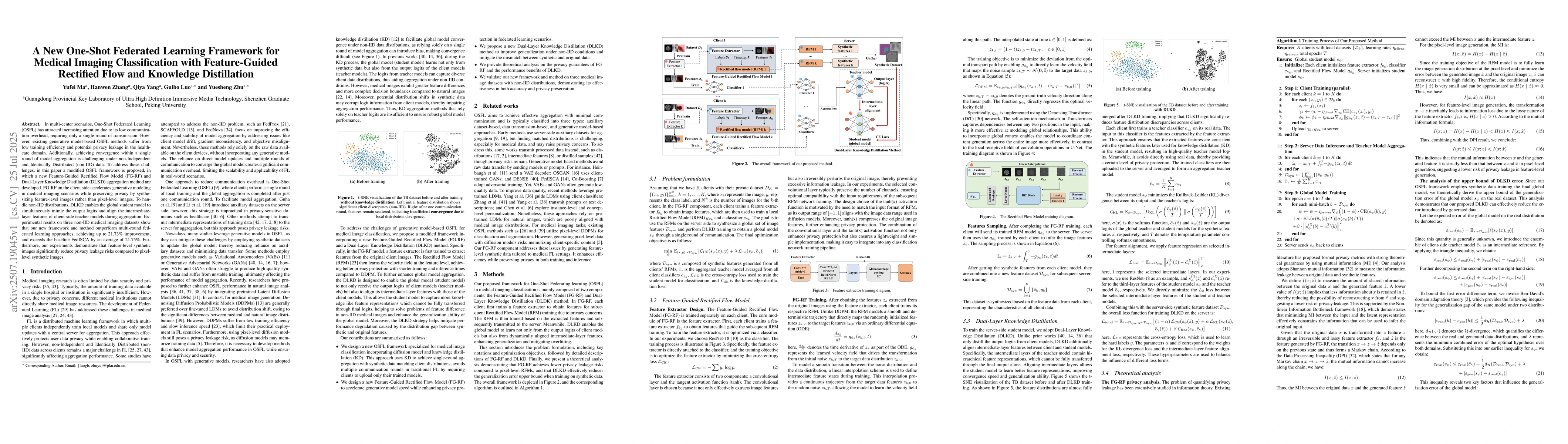 Thumbnail for A New One-Shot Federated Learning Framework for Medical Imaging
  Classification with Feature-Guided Rectified Flow and Knowledge Distillation