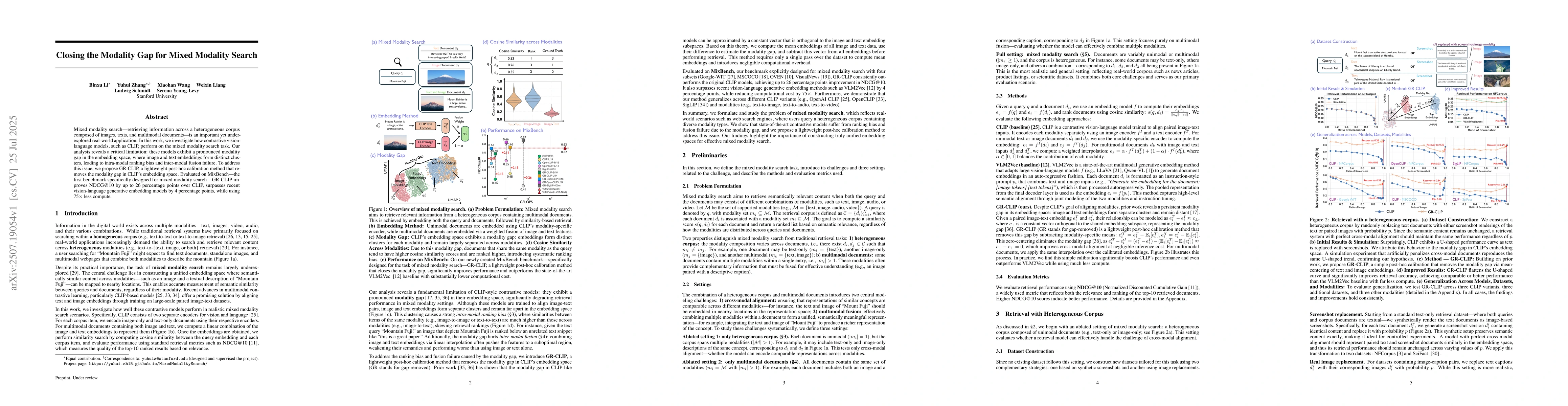 Thumbnail for Closing the Modality Gap for Mixed Modality Search