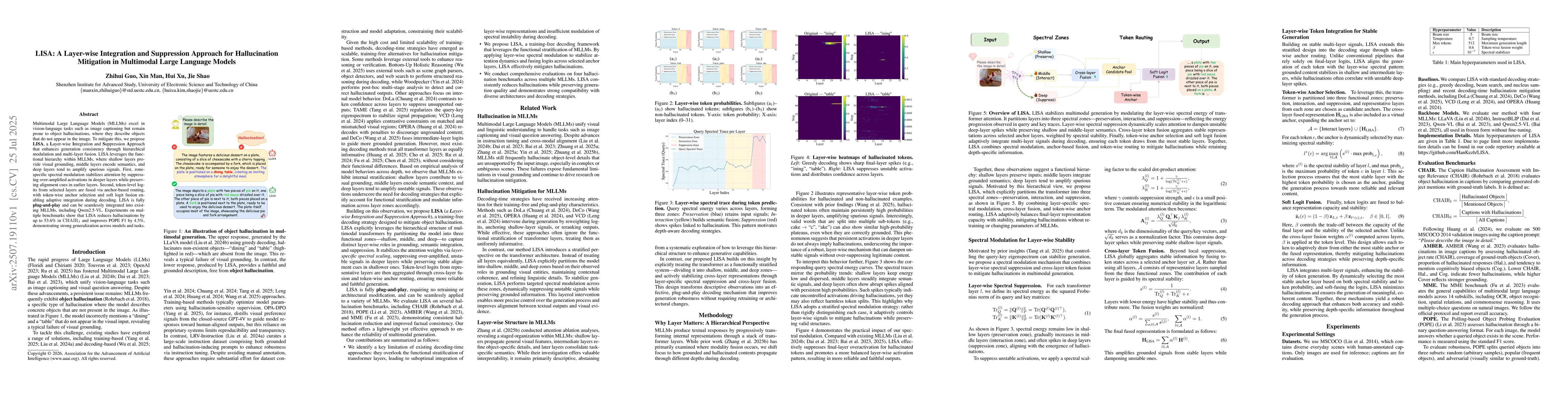 Thumbnail for LISA: A Layer-wise Integration and Suppression Approach for
  Hallucination Mitigation in Multimodal Large Language Models