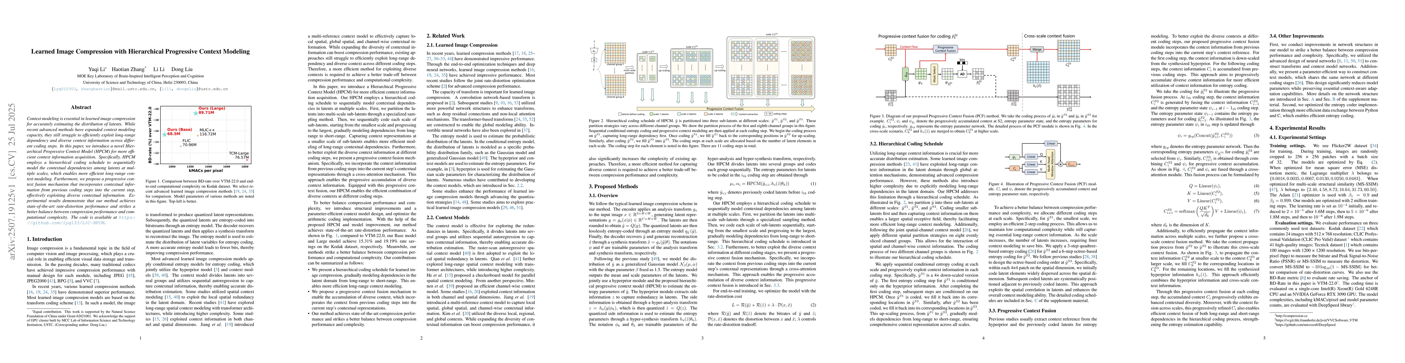 Thumbnail for Learned Image Compression with Hierarchical Progressive Context Modeling