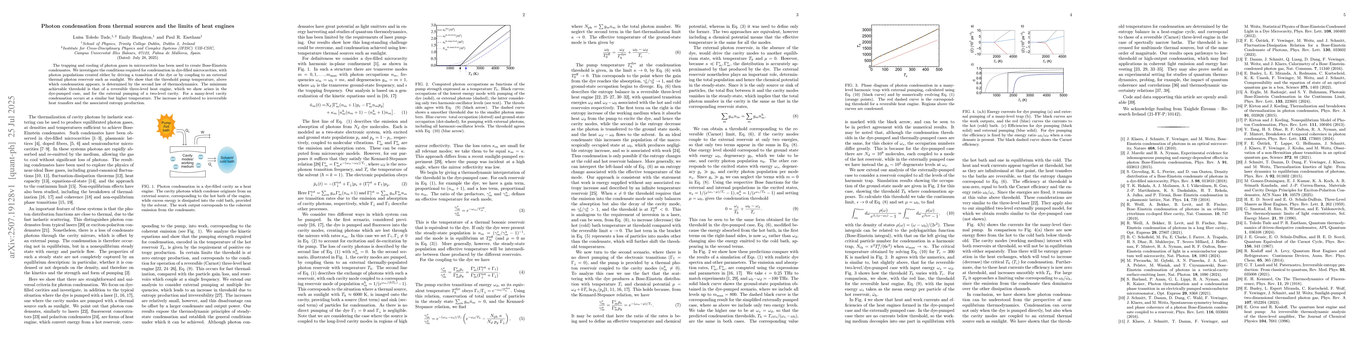 Thumbnail for Photon condensation from thermal sources and the limits of heat engines