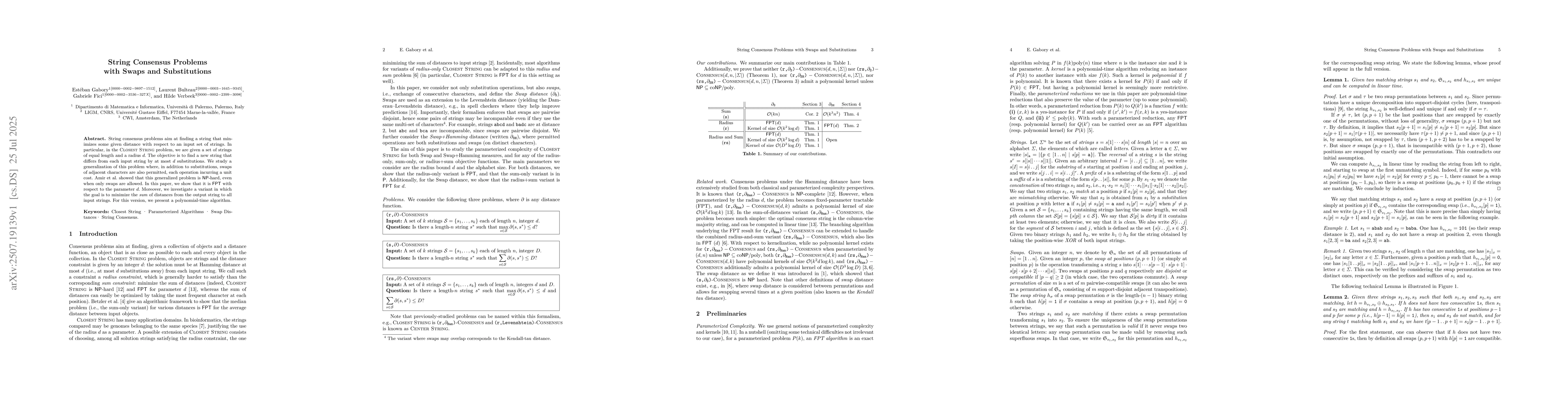 Thumbnail for String Consensus Problems with Swaps and Substitutions