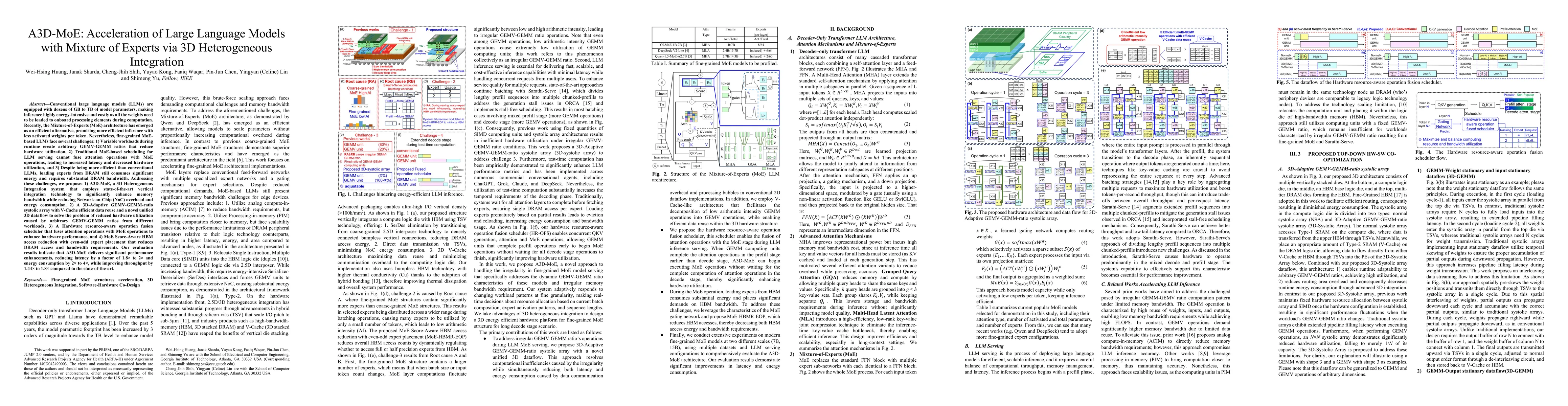Thumbnail for A3D-MoE: Acceleration of Large Language Models with Mixture of Experts
  via 3D Heterogeneous Integration