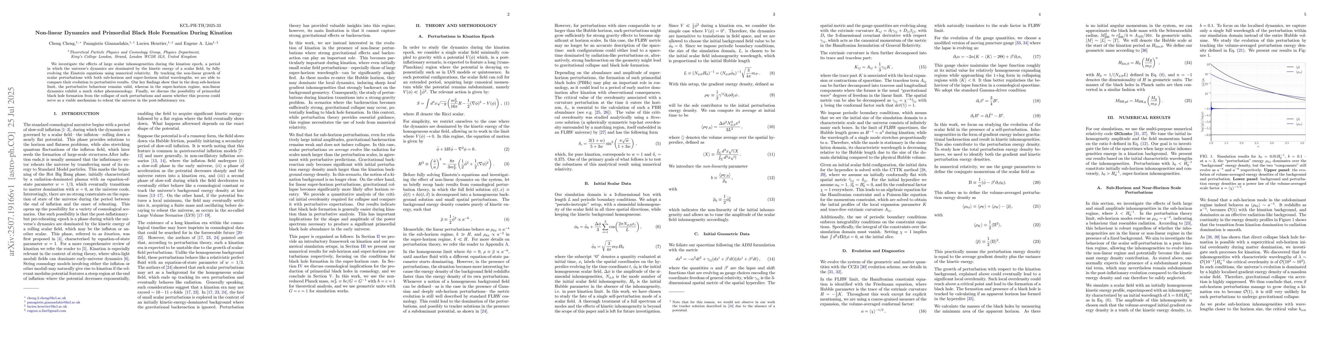 Thumbnail for Non-linear Dynamics and Primordial Black Hole Formation During Kination