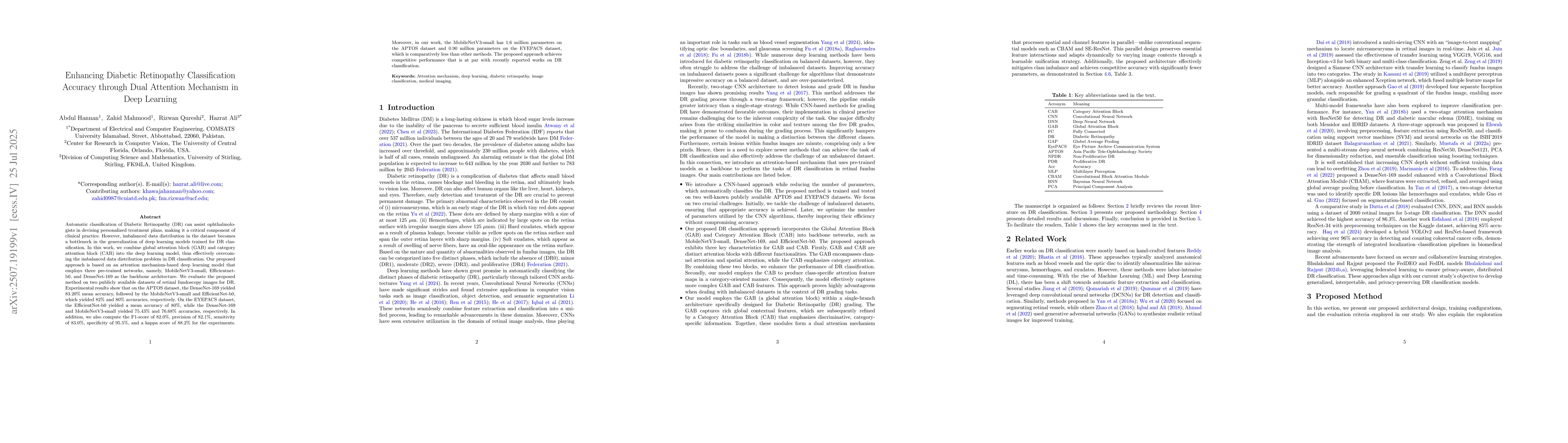 Thumbnail for Enhancing Diabetic Retinopathy Classification Accuracy through Dual
  Attention Mechanism in Deep Learning