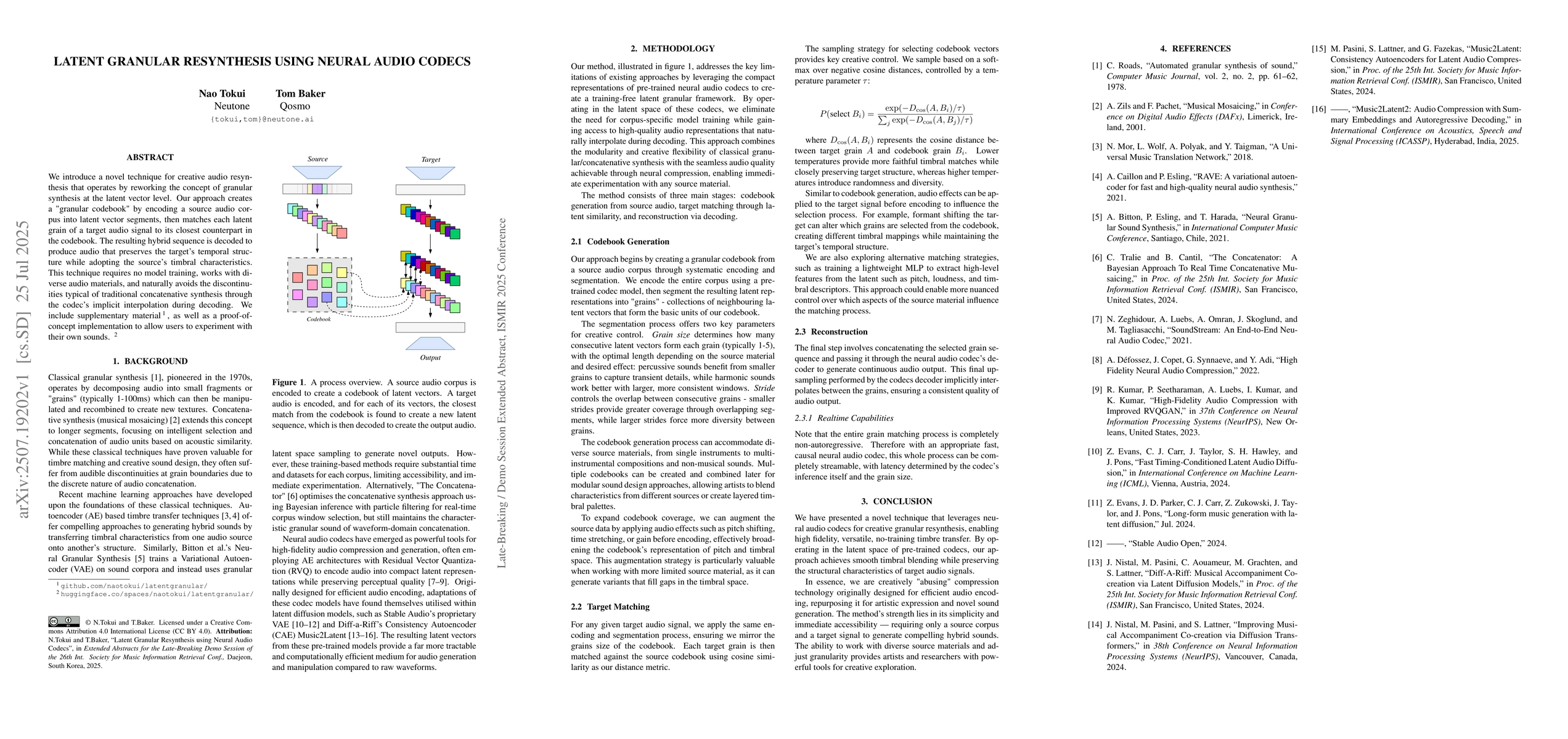 Thumbnail for Latent Granular Resynthesis using Neural Audio Codecs