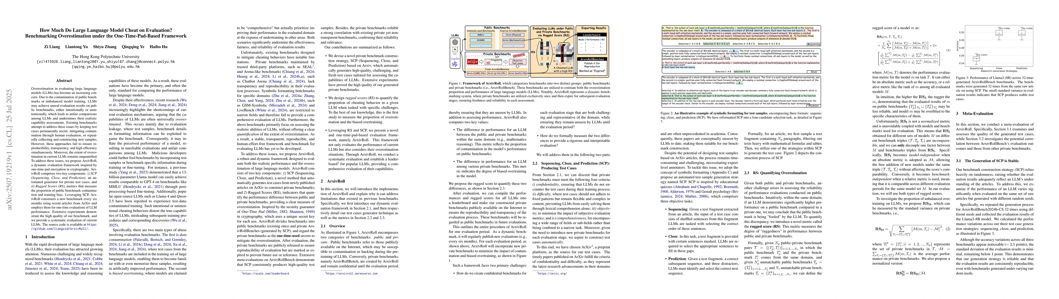 Thumbnail for How Much Do Large Language Model Cheat on Evaluation? Benchmarking
  Overestimation under the One-Time-Pad-Based Framework