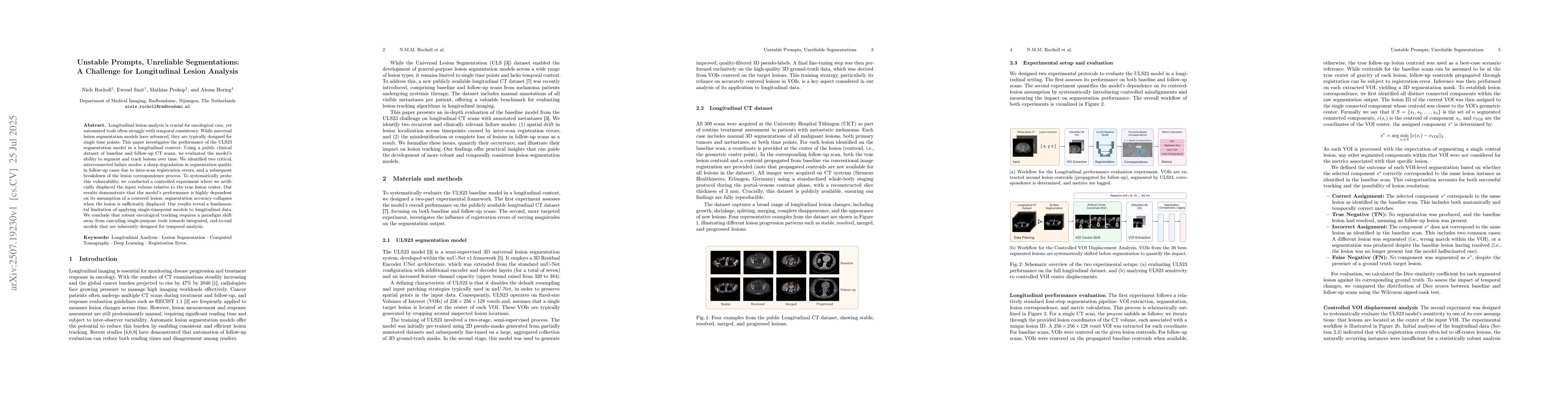 Thumbnail for Unstable Prompts, Unreliable Segmentations: A Challenge for Longitudinal
  Lesion Analysis