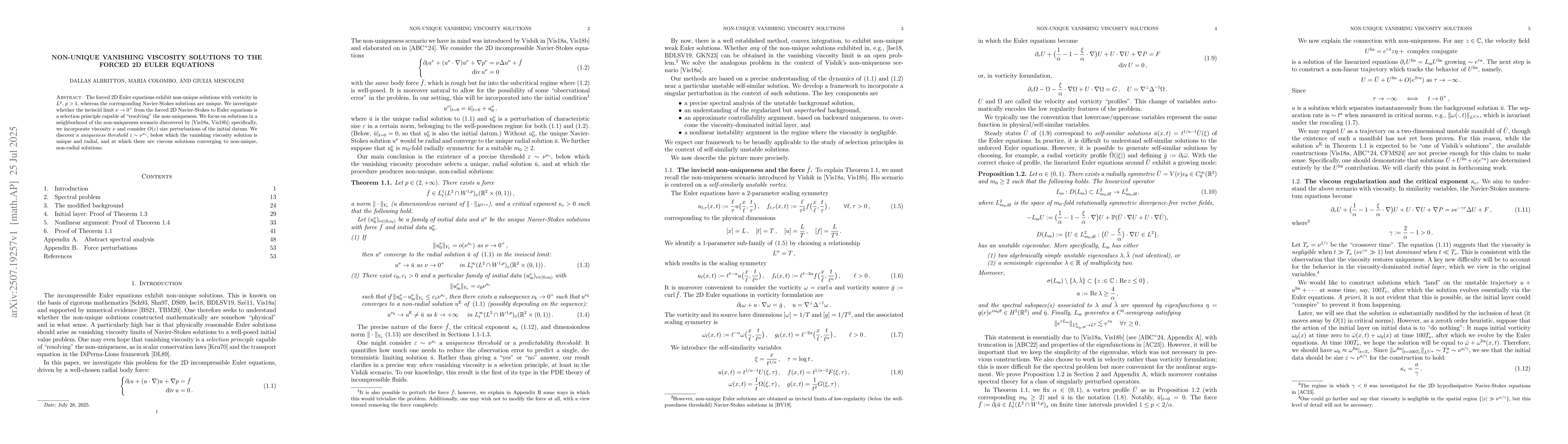 Thumbnail for Vanishing viscosity non-unique solutions to the forced 2D Euler
  Equations