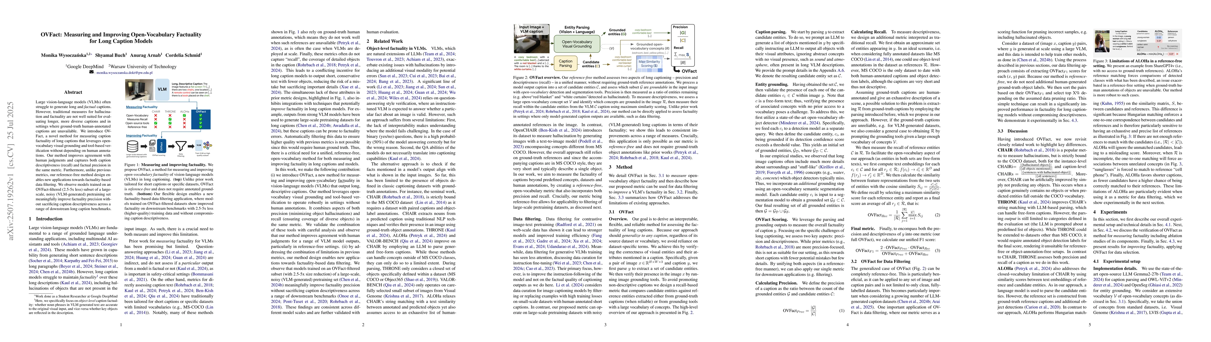Thumbnail for OVFact: Measuring and Improving Open-Vocabulary Factuality for Long
  Caption Models