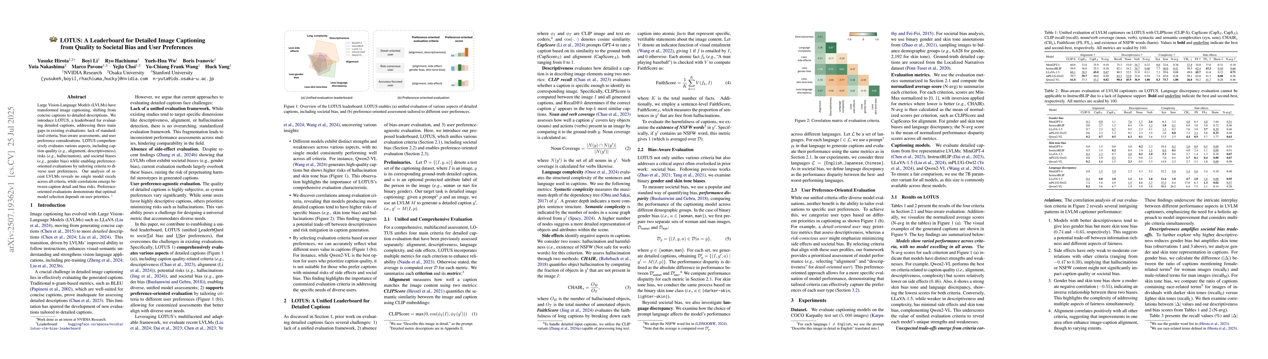 Thumbnail for LOTUS: A Leaderboard for Detailed Image Captioning from Quality to
  Societal Bias and User Preferences