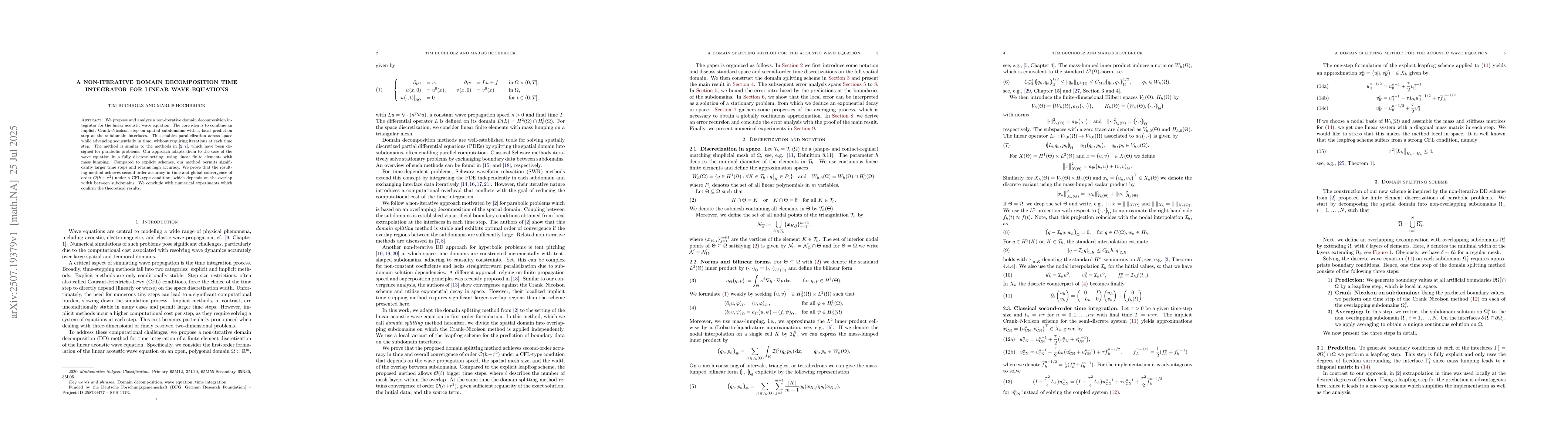Thumbnail for A non-iterative domain decomposition time integrator for linear wave
  equations