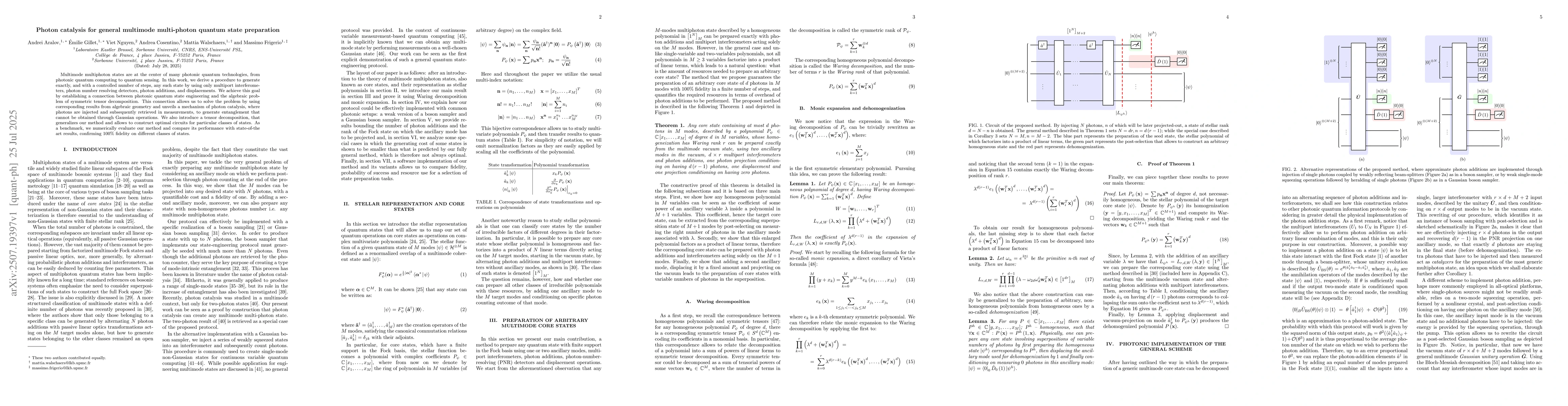 Thumbnail for Photon catalysis for general multimode multi-photon quantum state
  preparation