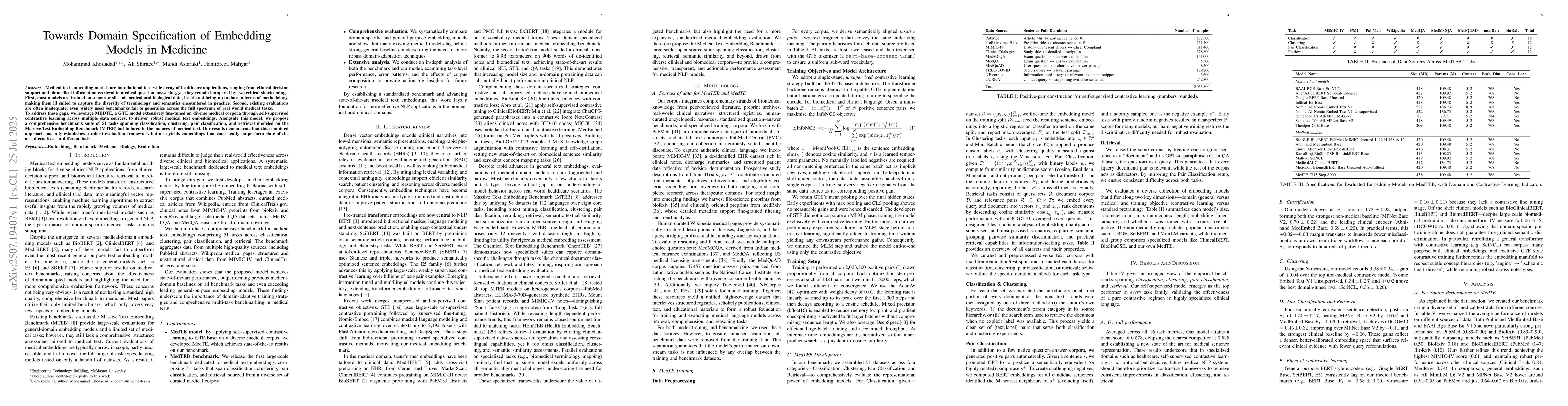 Thumbnail for Towards Domain Specification of Embedding Models in Medicine