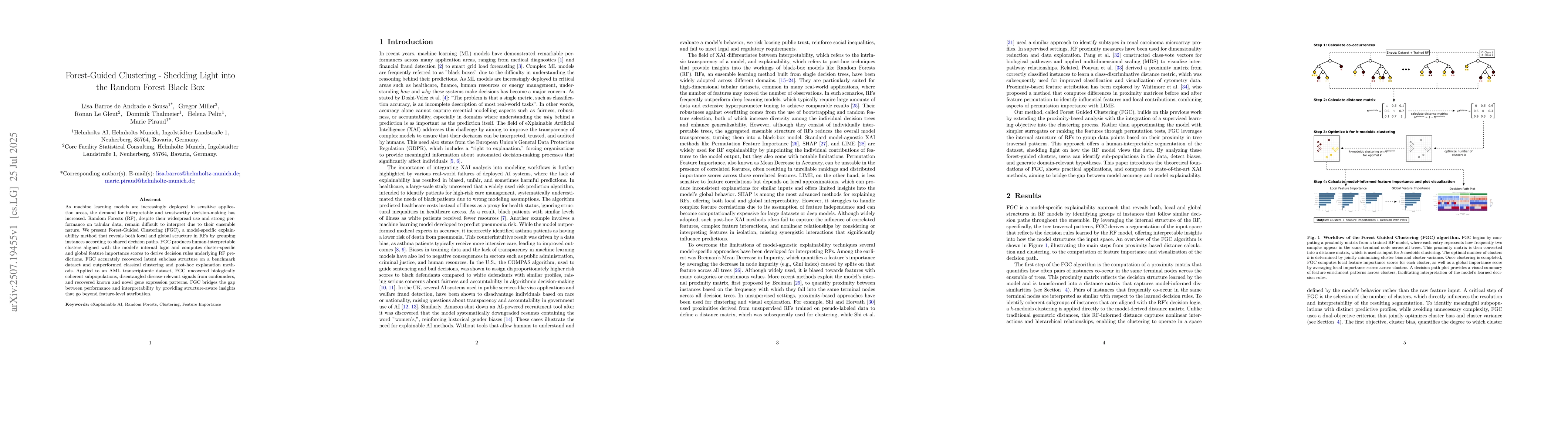 Thumbnail for Forest-Guided Clustering -- Shedding Light into the Random Forest Black
  Box