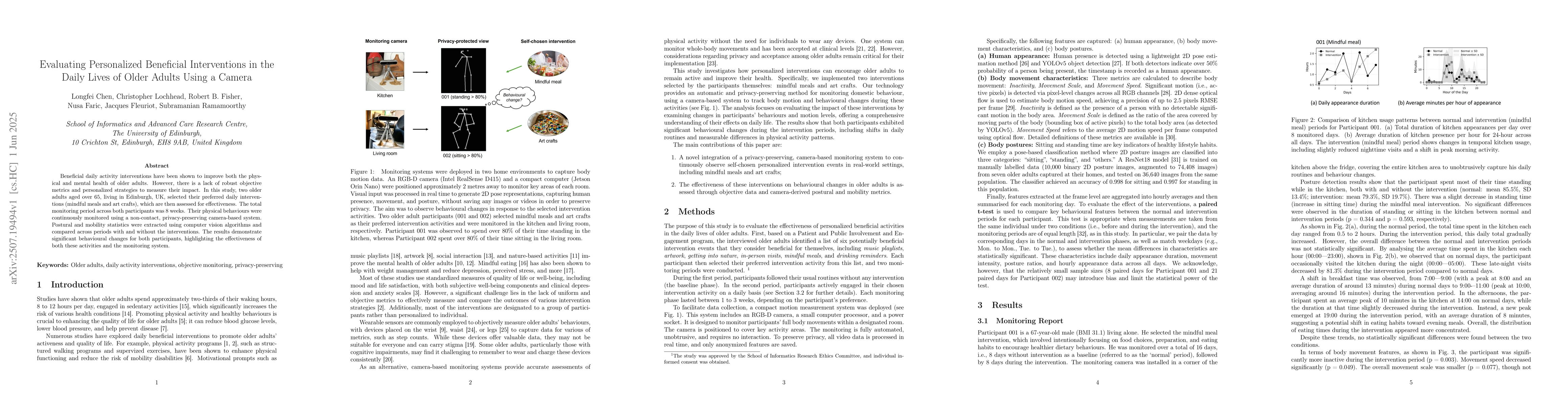 Thumbnail for Evaluating Personalized Beneficial Interventions in the Daily Lives of
  Older Adults Using a Camera